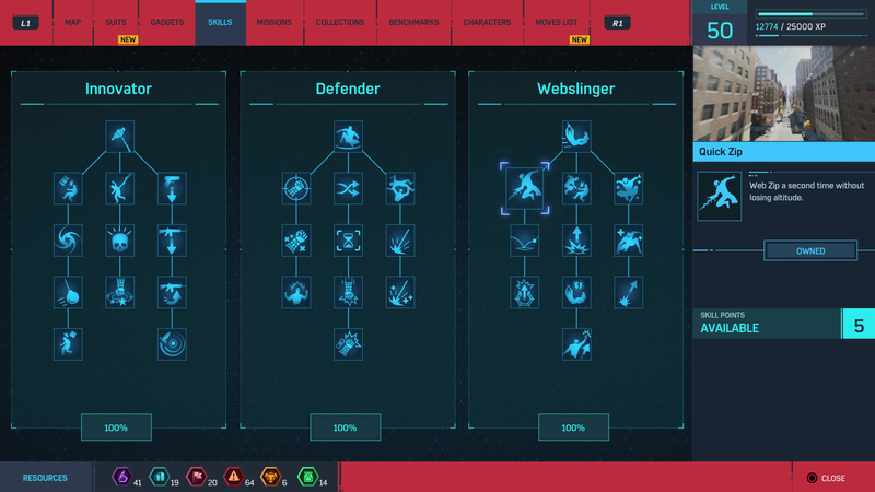 It’s best to start by unlocking some of the skills on the Webslinger tree.